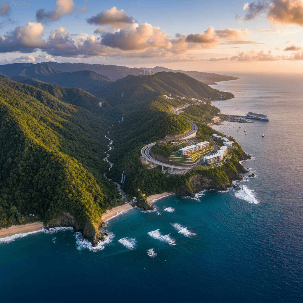 Dominica aerial landscape